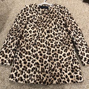 Zara A-line leopard coat. Fully lined. XS.
